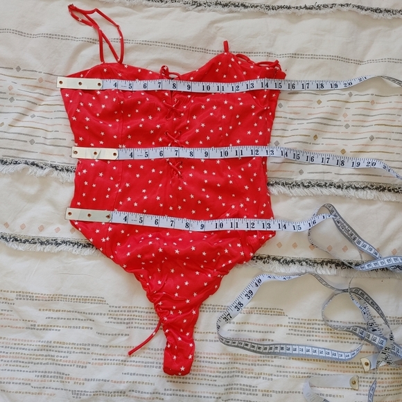 012. Zara star print lace up bodysuit size M - Picture 12 of 13